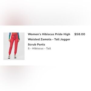 Figs Women's Hibiscus Pride High Waisted Jogger Scrub Pants